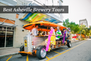 Asheville residents and guests on a mobile brewery tour