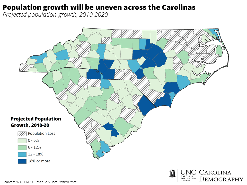 North Carolina Population Growth Map